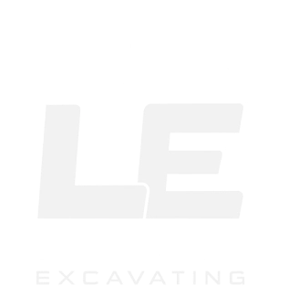 Larson Excavating logo white